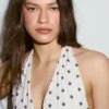 Top halter de malla con lunares Top halter de malla con lunares