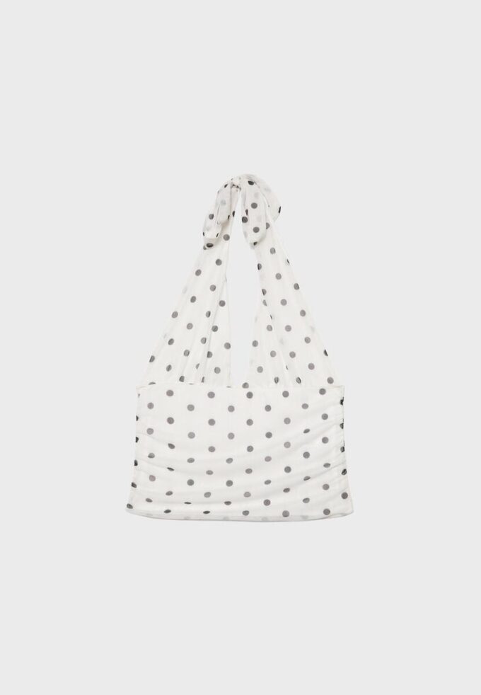 Top halter de malla con lunares Top halter de malla con lunares