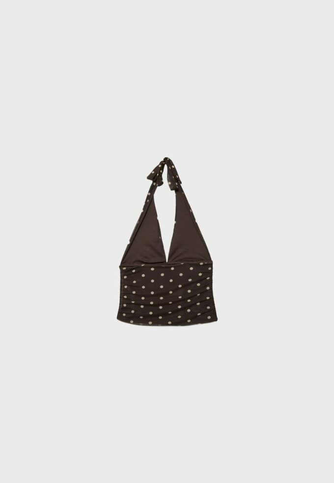 Top halter de malla con lunares Top halter de malla con lunares