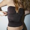 Tops bandeau drapeados con detalle en V Tops bandeau drapeados con detalle en V