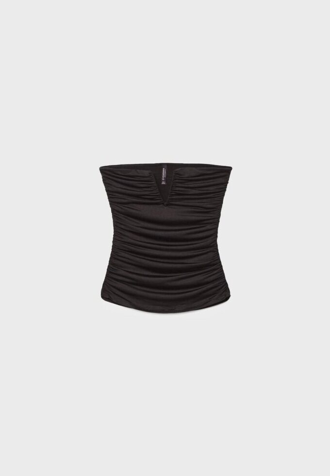 Tops bandeau drapeados con detalle en V Tops bandeau drapeados con detalle en V