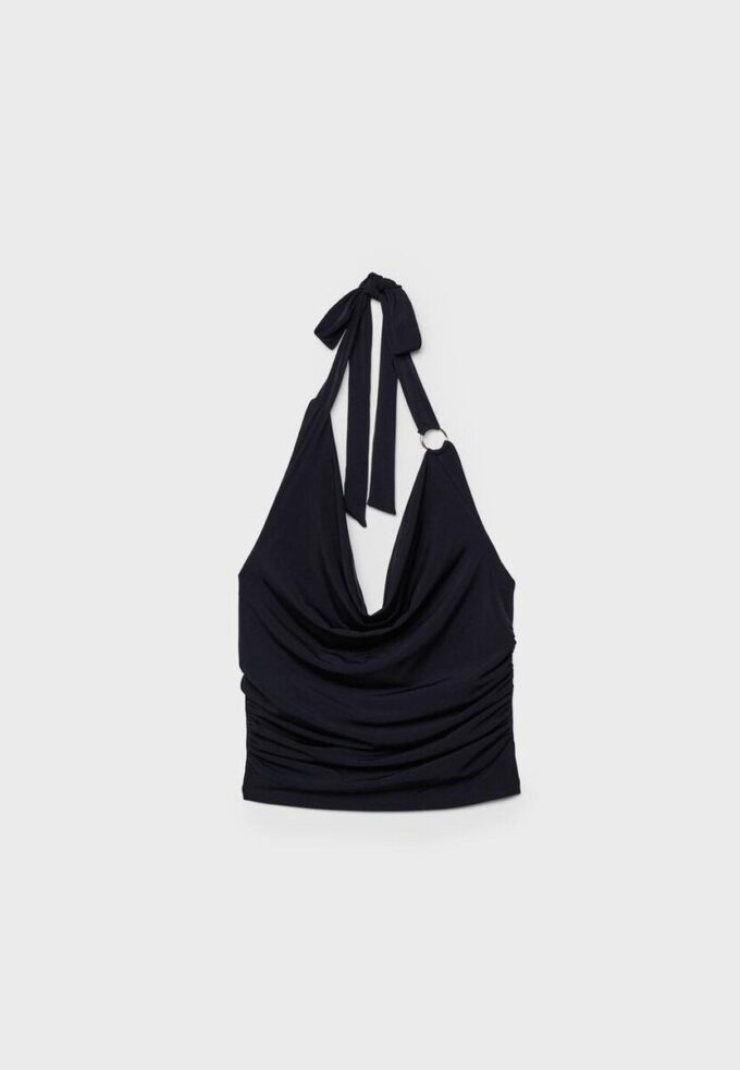 Tops con escote drapeado y anillos Tops con escote drapeado y anillos
