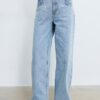 Vaqueros de talle bajo y pierna Wide Leg con pedrería Vaqueros de talle bajo y pierna Wide Leg con pedrería