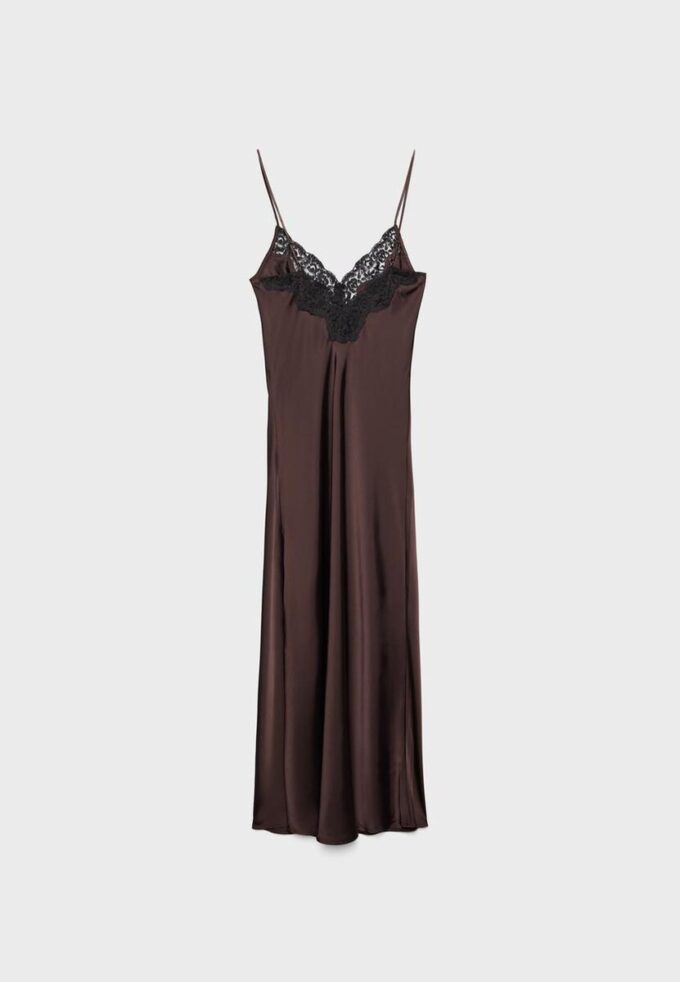 Vestido camisola de satén Vestido camisola de satén