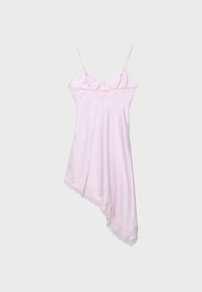 Vestido corto asimétrico de satén Vestido corto asimétrico de satén