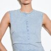 Vestido corto de denim con pedrería Vestido corto de denim con pedrería