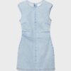 Vestido corto de denim con pedrería Vestido corto de denim con pedrería