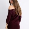 Vestido corto de punto con cuello barco Vestido corto de punto con cuello barco