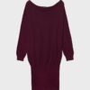 Vestido corto de punto con cuello barco Vestido corto de punto con cuello barco