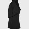 Vestido corto drapeado asimétrico Vestido corto drapeado asimétrico