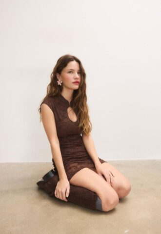 Vestido corto estilo qipao