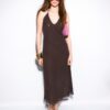 Vestido largo con cuello halter bordado Vestido largo con cuello halter bordado