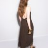 Vestido largo con cuello halter bordado Vestido largo con cuello halter bordado