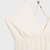 Vestido largo de crepé con tirantes con pedrería