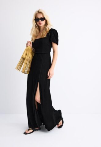 Vestido largo holgado con espalda cruzada Vestido largo holgado con espalda cruzada