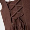 Vestido midi con espalda cruzada y efecto lino Vestido midi con espalda cruzada y efecto lino