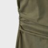 Vestido midi de bengalina con cuello cuadrado Vestido midi de bengalina con cuello cuadrado