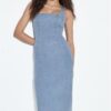 Vestido midi de denim Vestido midi de denim