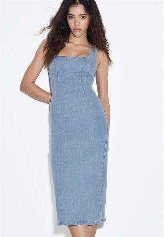 Vestido midi de denim
