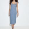 Vestido midi de denim Vestido midi de denim