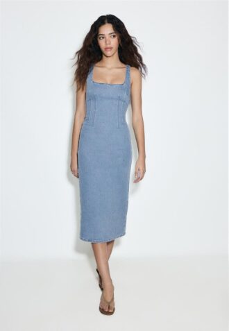 Vestido midi de denim
