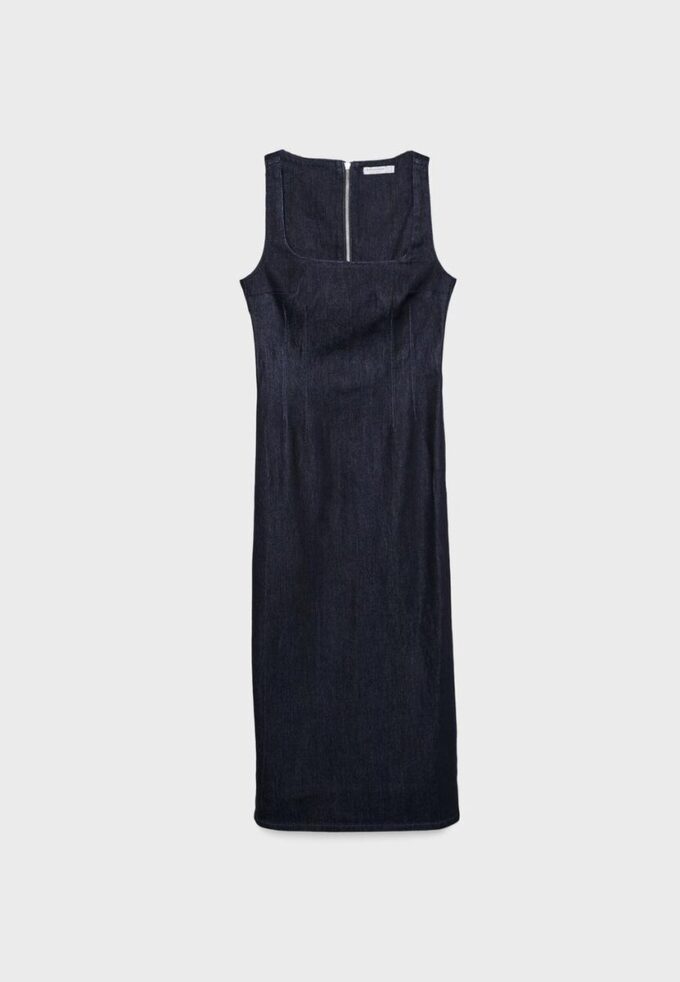 Vestido midi de denim Vestido midi de denim