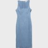 Vestido midi de denim Vestido midi de denim