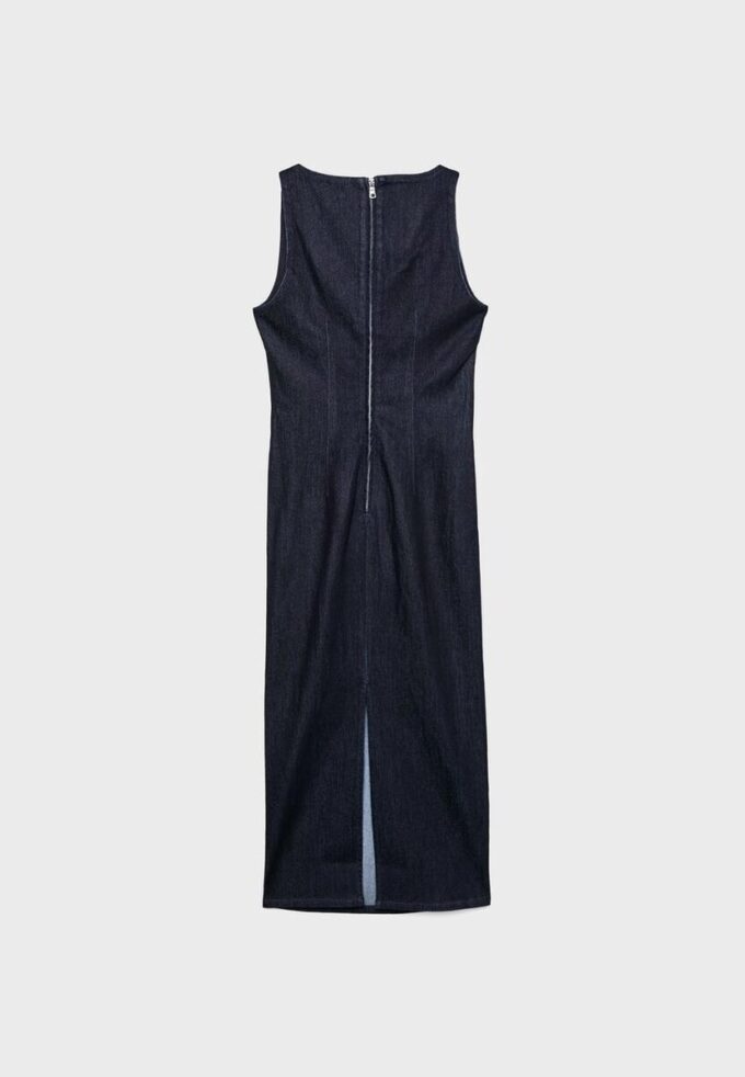 Vestido midi de denim Vestido midi de denim