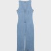 Vestido midi de denim Vestido midi de denim
