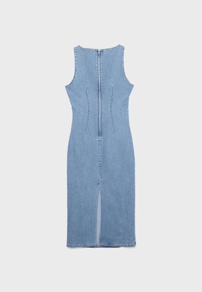 Vestido midi de denim Vestido midi de denim