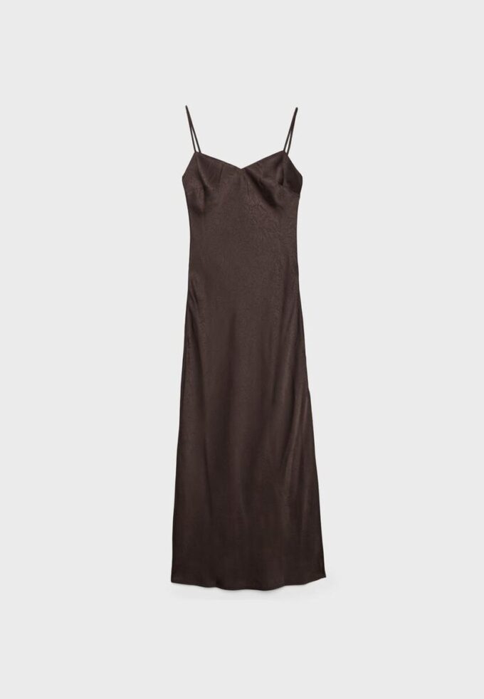Vestido midi de satén Vestido midi de satén