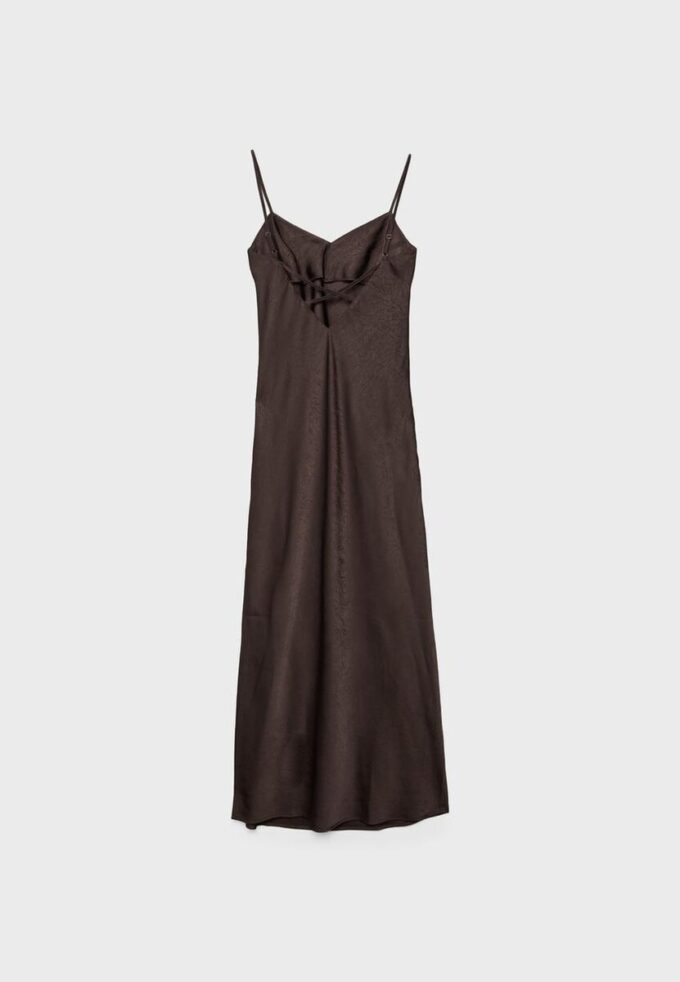 Vestido midi de satén Vestido midi de satén