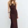 Vestido midi de tirantes de encaje rubio