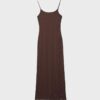 Vestido midi de tirantes de encaje rubio