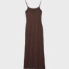 Vestido midi de tirantes de encaje rubio