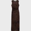 Vestido midi de tul con cuello cuadrado Vestido midi de tul con cuello cuadrado