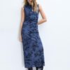Vestido midi de tul con escote qipao Vestido midi de tul con escote qipao