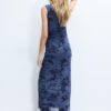 Vestido midi de tul con escote qipao Vestido midi de tul con escote qipao