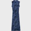Vestido midi de tul con escote qipao Vestido midi de tul con escote qipao