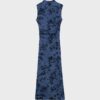 Vestido midi de tul con escote qipao Vestido midi de tul con escote qipao