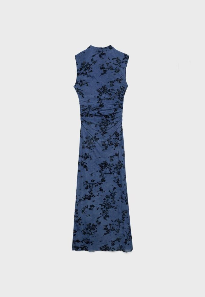 Vestido midi de tul con escote qipao Vestido midi de tul con escote qipao