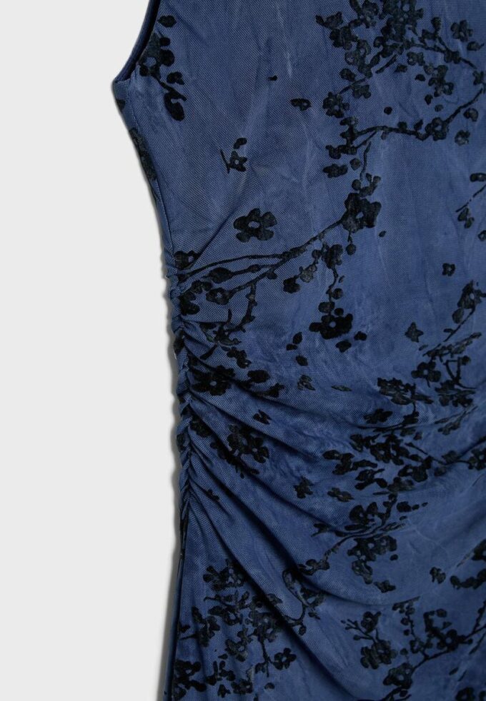 Vestido midi de tul con escote qipao Vestido midi de tul con escote qipao