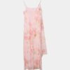 Vestido midi de tul estampado con pañuelo Vestido midi de tul estampado con pañuelo