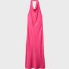Vestido midi sin espalda con cuello halter Vestido midi sin espalda con cuello halter