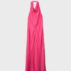 Vestido midi sin espalda con cuello halter Vestido midi sin espalda con cuello halter