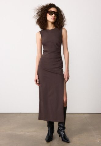 Vestido midi sin mangas de bengalina
