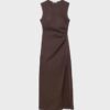Vestido midi sin mangas de bengalina Vestido midi sin mangas de bengalina