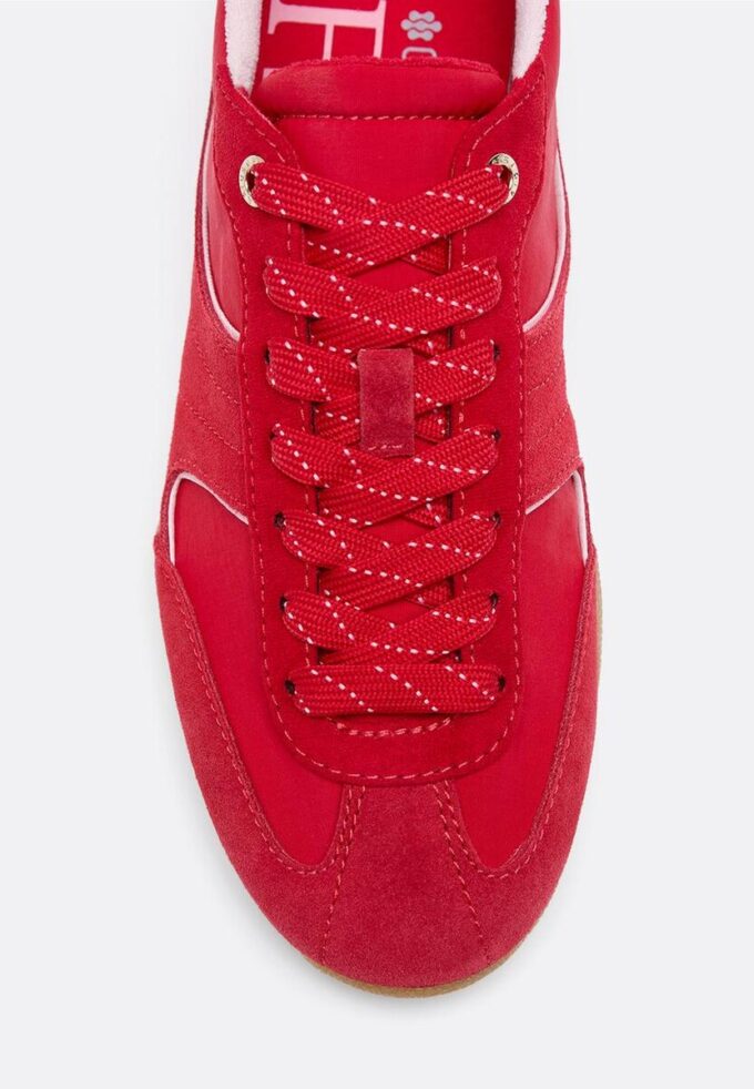 Zapatillas de suela plana con detalles de piel Zapatillas de suela plana con detalles de piel