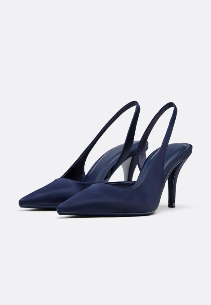 Zapatos de tacón con efecto satinado