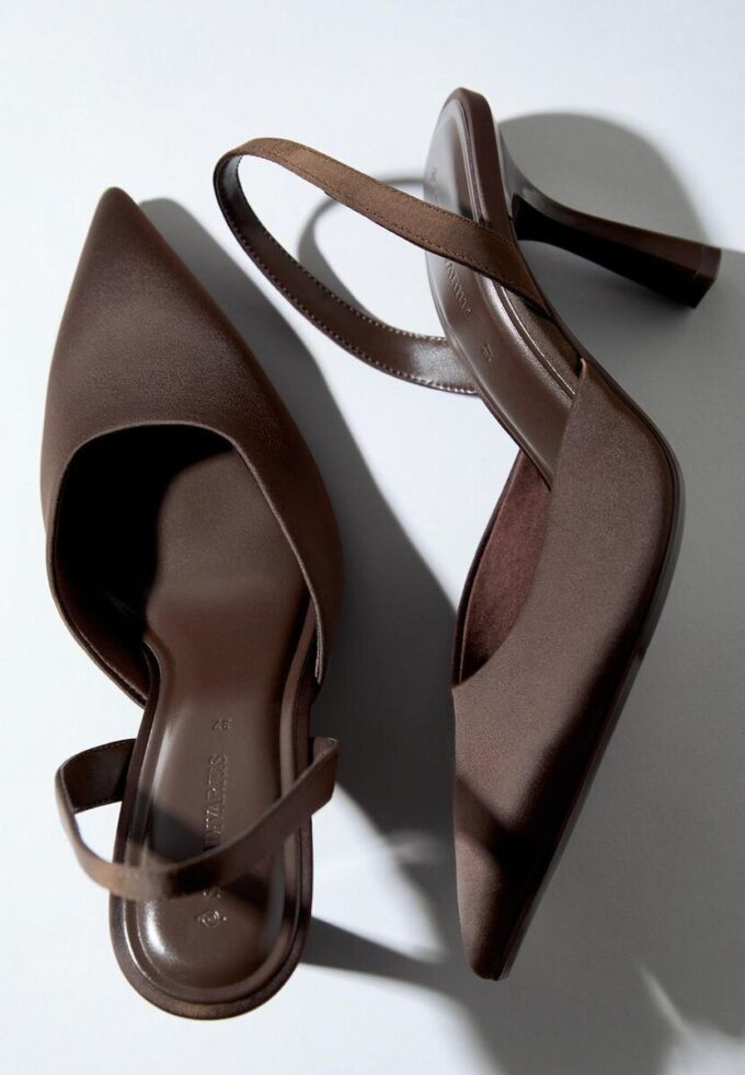 Zapatos de tacón de aguja con efecto satinado Zapatos de tacón de aguja con efecto satinado